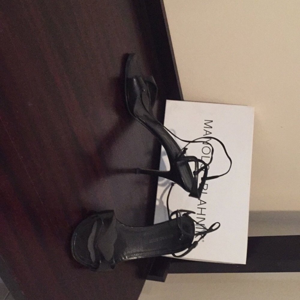 Black leather Manolo Blahnik Heels 38.5